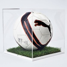 Perspex Football Display Case - 10mm White Grass Effect Base