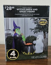 Gemmy Halloween Inflatable Witches Brew Ghost Friend. Lighted. VTG Poss New