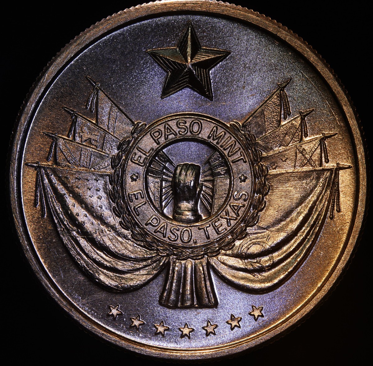 1974 El Paso Texas Mint Eagle Northern Star 1oz 999 FINE Silver