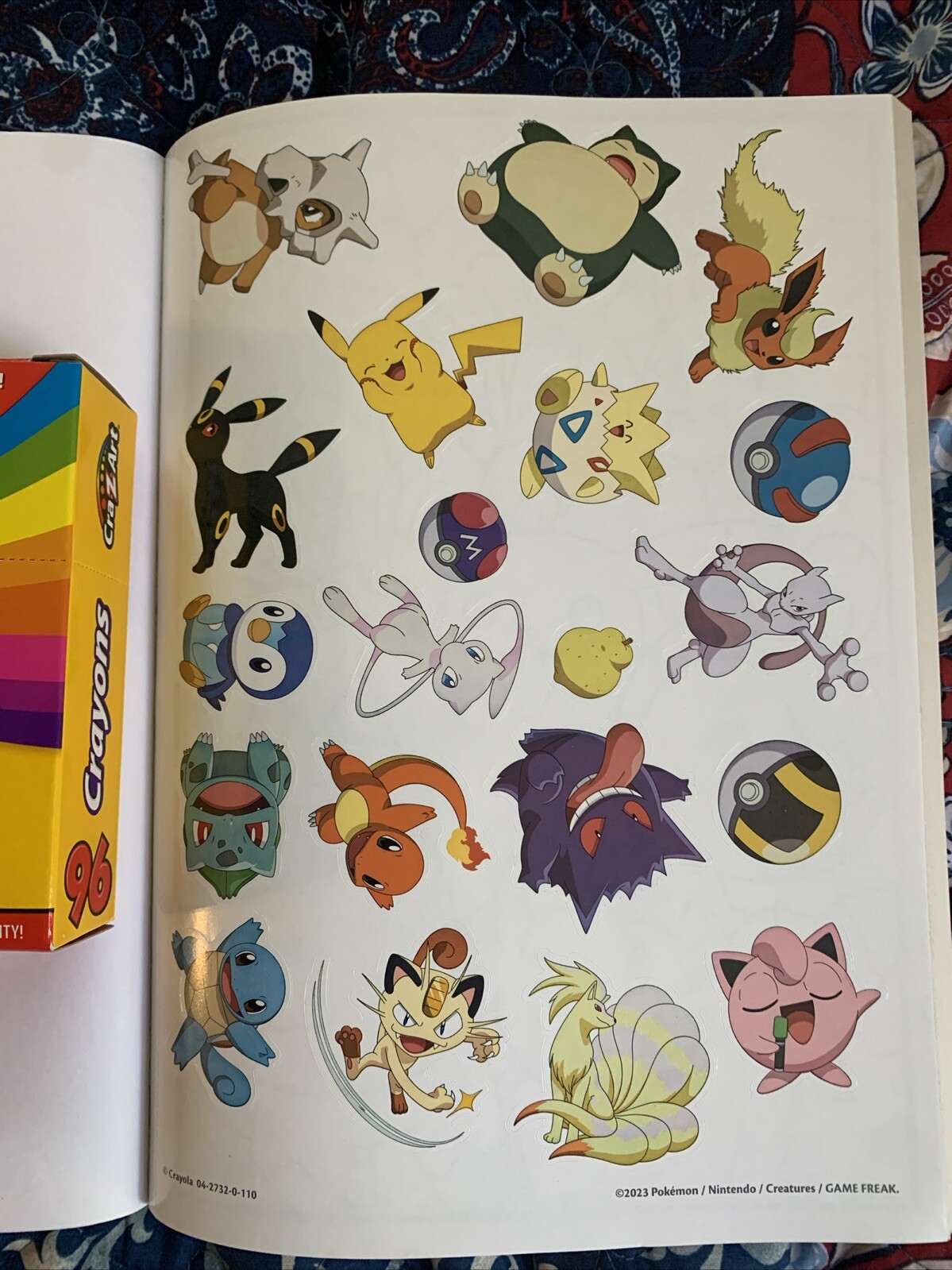 Crayola Pokemon Coloring Book -96 pages + Sticker Sheet & 96 Cra-Z-Art Crayons