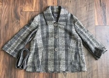 Michael Rene Sand Brown Check Buttoned Tailored Wool Blazer Jacket Sz 40/m Uk 14