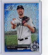 2017 Bowman Chrome Blue Shimmer Refractor #BCP193 Max Povse (069/150) Mariners
