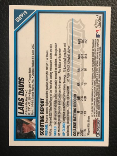 Béisbol Bowman Draft Picks & Prospect 2007 primera cromada - elige tarjetas - BDPP1 -80 - Imagen 30 de 104