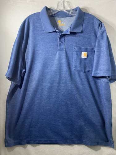 Carhartt Polo Original Fit Blau Kurzarm Tasche Herren XL - Bild 1 von 18