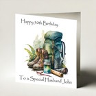 Personalised Walking Happy Birthday Card for Men, Hiking, Hikers, Walkers, Son,