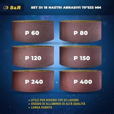 Nastri Abrasivi Tessuto 50x686mm Grana P120 - 10 Pezzi Per Levigatrici - Foto 3