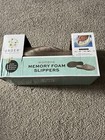 WOMAN'S MEMORY FOAM SLIPPERS-NON-SKID SOLES-BEIGE-SIZE LARGE-NIB — photo 1