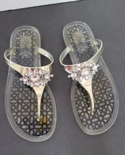 Jewel Badgley Mischka Flip Flops Sandal Size 9 Silver