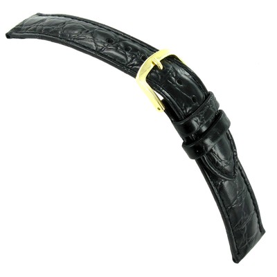 Cinturino Orologio Milano 18mm – Pelle Coccodrillo Selezionato, Nero, XL, Fatto A Mano - 3