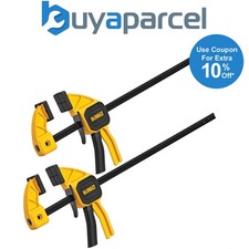 Dewalt 300mm Medium Trigger Clamps Pair 30cm 12" 90kg Force - One Handed Clamp