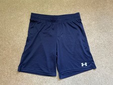 EUC Under Armour Boys Kids L 12 14 Golazo 3.0 Shorts Midnight Navy Blue White