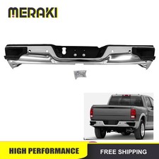 New Rear Bumper Wo Dual Exhaust W Sensor Holes Chrome For 09-18 Dodge Ram 1500