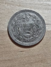 Chile 20-centavos coin, 1938. KM# 167, copper-nickel. Andean condor perched.
