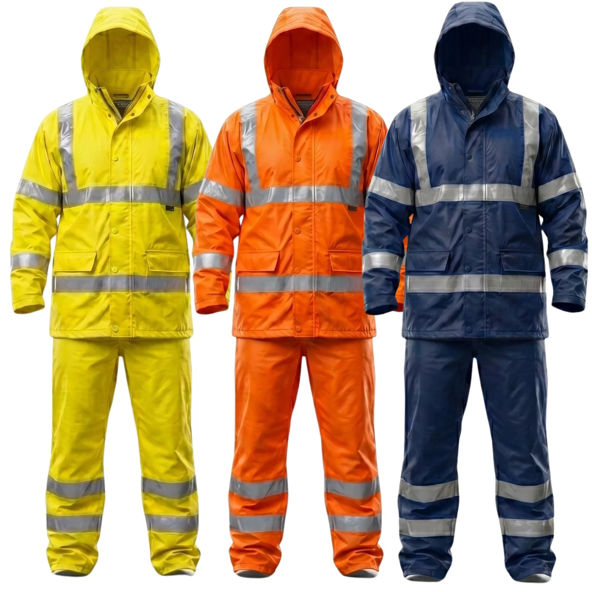 Traje de lluvia de alta visibilidad impermeable ropa de trabajo chaqueta pantalones traje de lluvia de alta visibilidad conjunto unisex