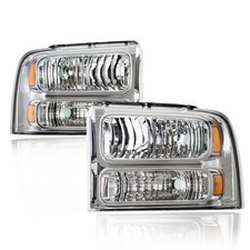 Headlights For Ford F250 F350 F450 F550 2005 2007 For Ford Excursion 2005 Chrome Headlights For Ford F250 F350 F450 F550 2005 2007 For Ford Excursion 2005 Chrome