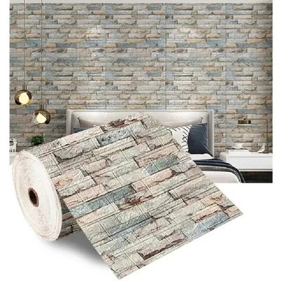 3D Tile Brick Wall Sticker Self-adhesive Waterproof Foam Panel Wallpaper USA