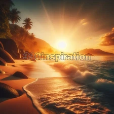 Digital Image Picture Photo Wallpaper Background Desktop Art Beach Sunset #A150