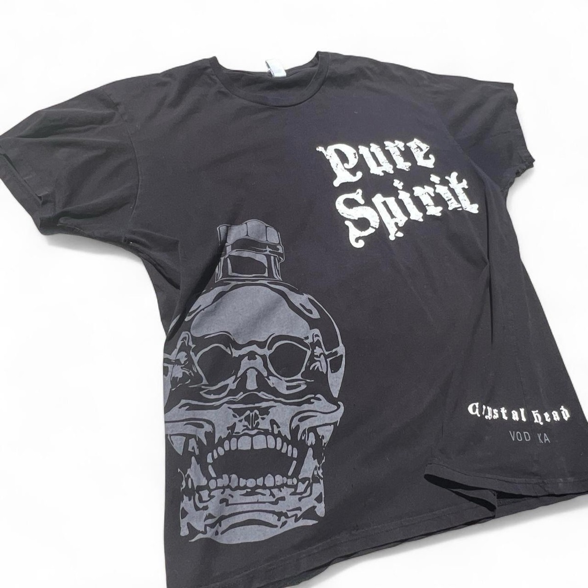 Vintage Y2K Crystal Head Vodka Skull Grunge Emo Womens XL Punk Tee View 2