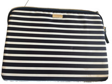 Kate Spade 14-inch Computer Laptop Sleeve Bag Black and White Stripes, Padded