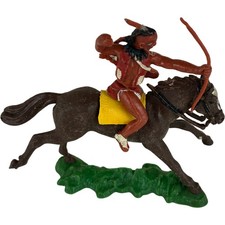 Britains Herald Vintage Plastic Indian Mounted on Horse with Bow and Arrow