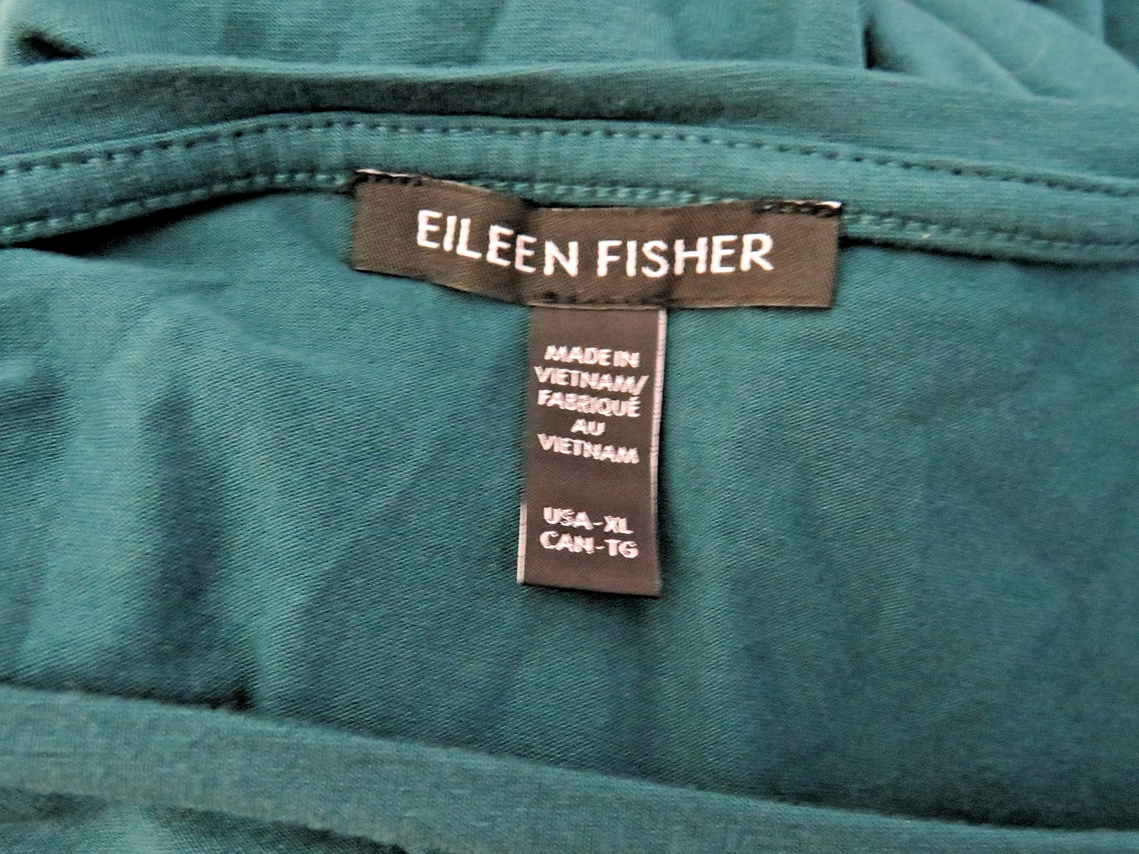 Eileen Fisher size XL Short Sleeve Midi Dress Bubble Hem Elastic Green NEW