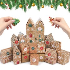 Christmas Advent Calendar Boxes, 24 Days DIY Christmas Countdown Gift Boxes C...