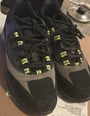 Cleens Men's Black Gray Yellow Low Top Lace Up Athletic Sneakers Size 13