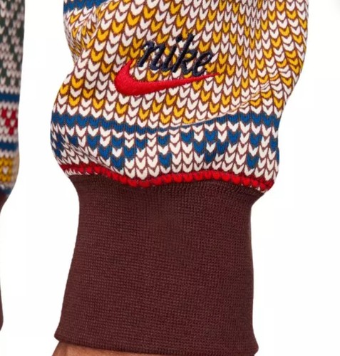 Nike Kids XL Sportswear Holiday Club Fleece Sweatshirt Fair Isle Funky Kitchie - Picture 6 of 8