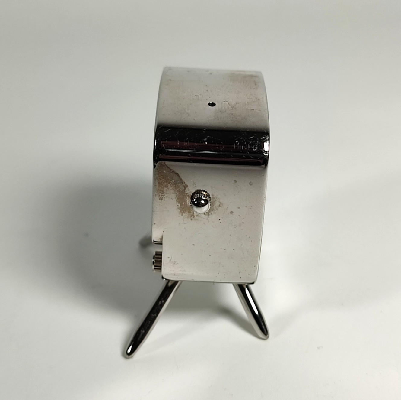 Eclipse Miniature Tv Clock Vintage Metal Quartz with New Battery