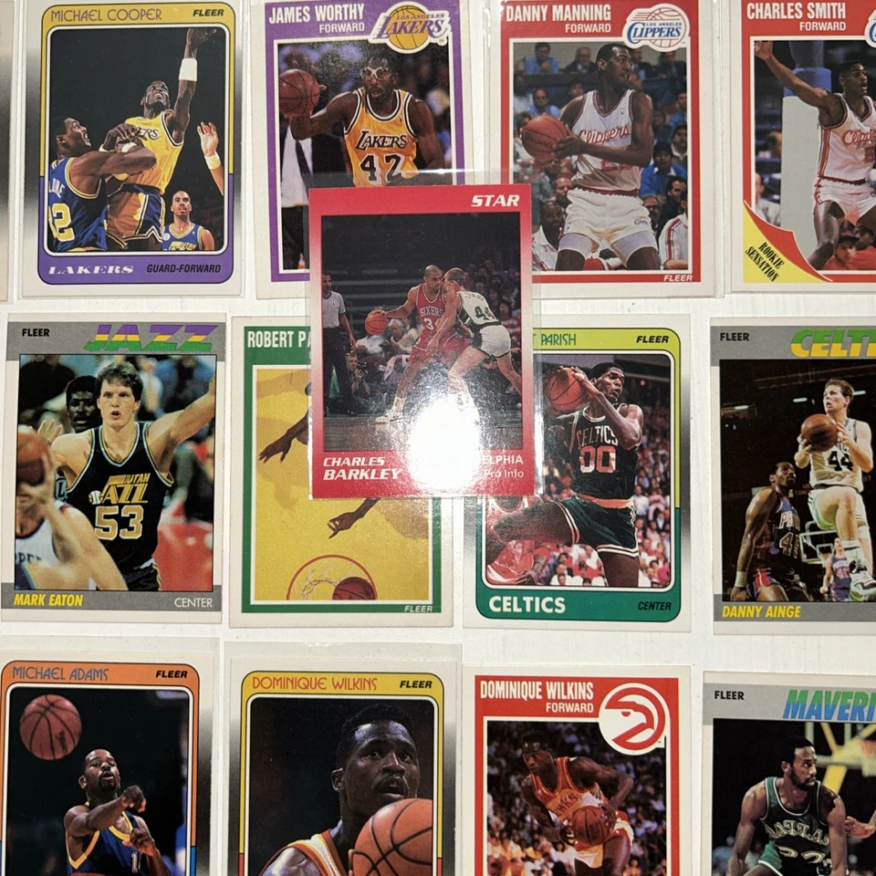 51- 1987-90 Fleer STARS Rookie HOF STICKERS RC Lot No Dups NBA w 90 STAR BARKLEY - Image 3 of 4