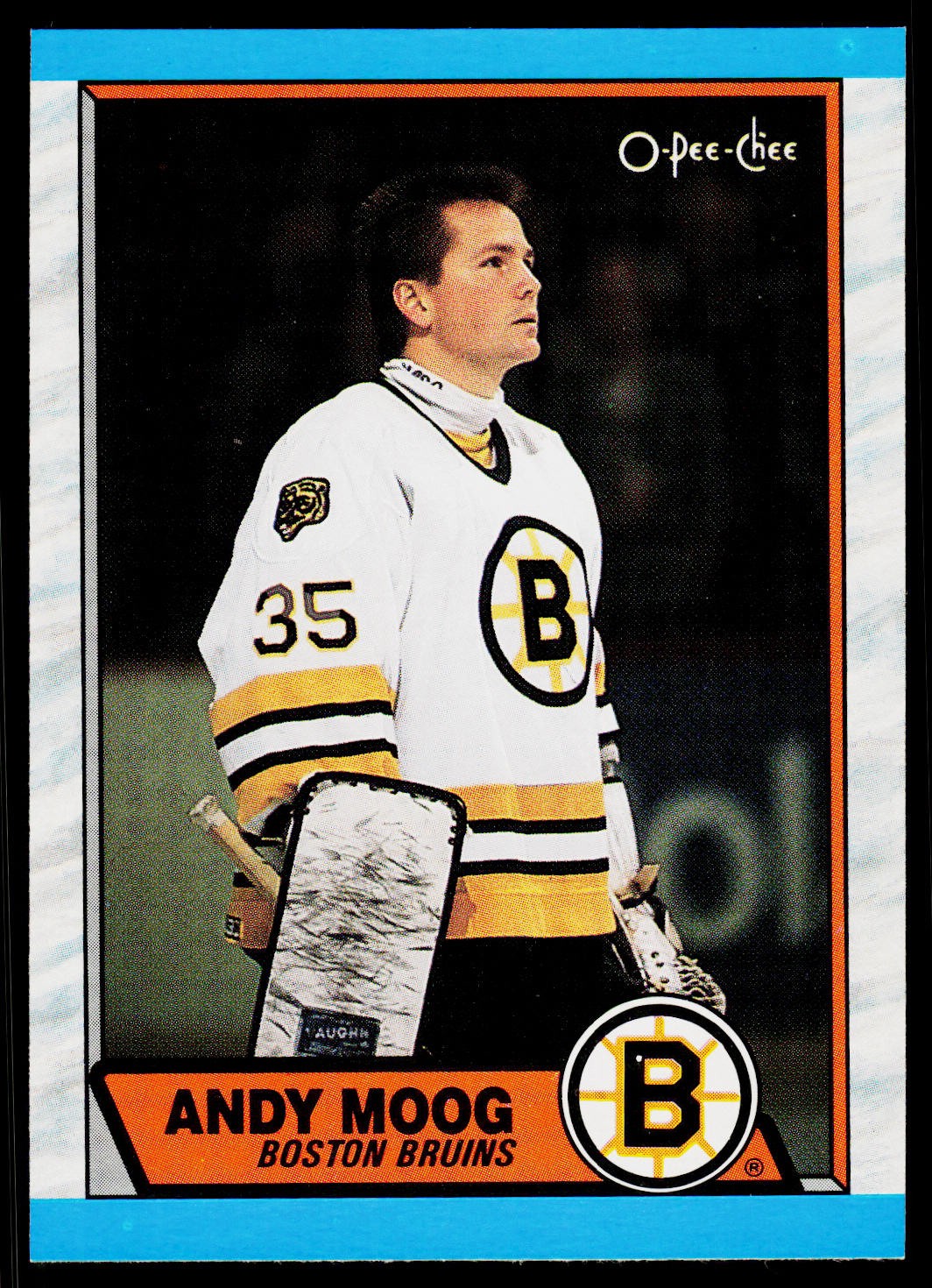 Andy Moog #160 Hockey Cards 1989 O-Pee-Chee trading card — raw and PSA graded price guide