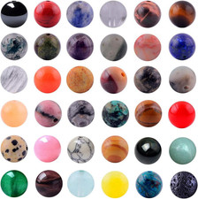 Natural Stone Beads 100Pcs round Genuine Real Stone Beading Loose Gemstones Hole
