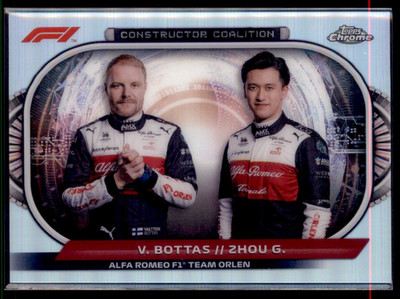 2022 Topps Chrome Construction Coalition Valtteri Bottas/Zhou Guanyu CC-AR 