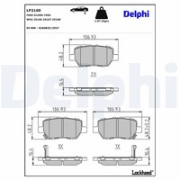 Delphi Bremsbelagsatz, Scheibenbremse LP2160 FüR Honda