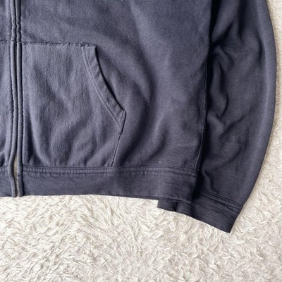 ４５rpmフーディジャケットsize2 45rpm 45R Full Zip Hoodie Navy Blue Back Print Wide Boxy Fit