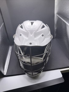 Cascade Lacrosse Goalie Helmet White w/Black Cage Ready To Play Rare Sports Gear