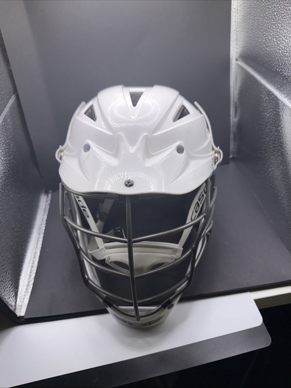Cascade Lacrosse Goalie Helmet White w/Black Cage Ready To Play Rare Sports Gear