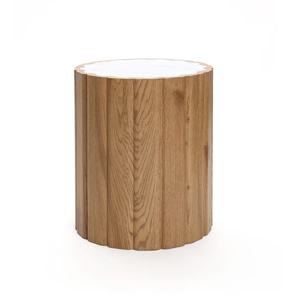 LuxenHome Round Side Table for Living Room 189-Inch Tall Manufactured 14490₽