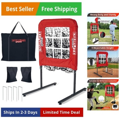 9 Hole Pitching Net with Strike Zone, Baseball Softball Pitching Target   Adj...