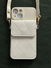 IPHONE 14 Ivory Phone Case with Adjustable Purse Strap & Wallet Pocket ID Cards — photo 2