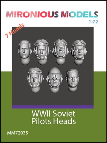 Mironious 1/72 WWII Russian Pilots Heads (7 figures) - Picture 1 of 1