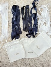 Authentic Dior White/Gold Empty Gift Shopping Paper Bags w/Card,ribbon Bulk sale