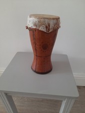 Authentic Traditional Vintage Djembe African Drum Hand Carved Wood Animal Skin