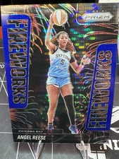 2025 Panini WNBA Prizm #11 Angel Reese Fireworks Blue Pulsar /199 Chicago Sky