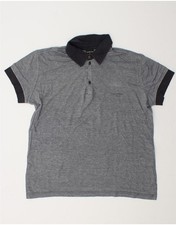 CALVIN KLEIN JEANS Mens Polo Shirt XL Grey Flecked Cotton CQ14
