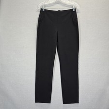 Cabi Dinner Trouser Sz 2 27X26  High Rise Back Zip-Button Slim Leg Pant Black