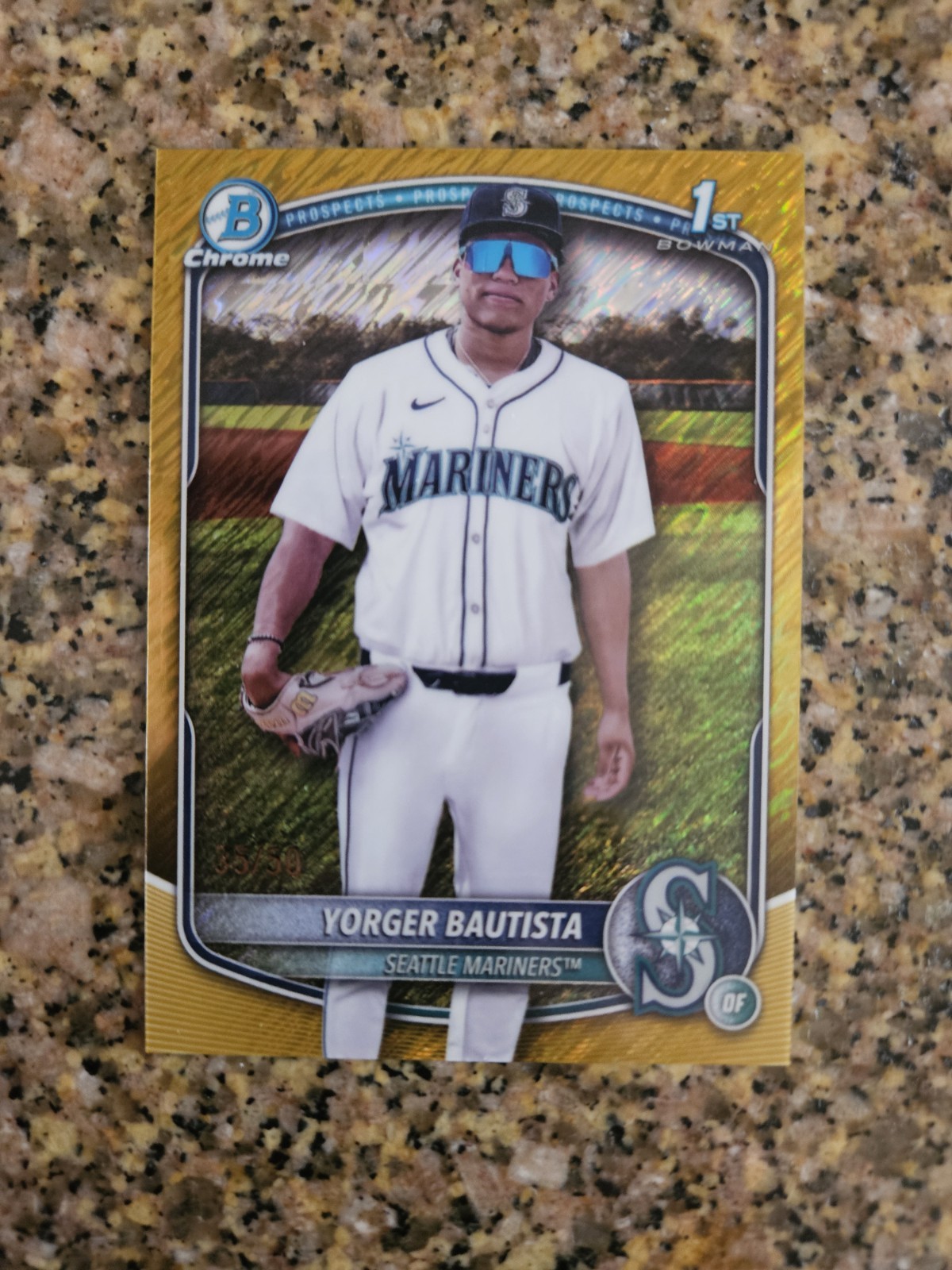 2025 Bowman Chrome Yorger Bautista #CPA-YB 1st Bowman Gold Shimmer /50