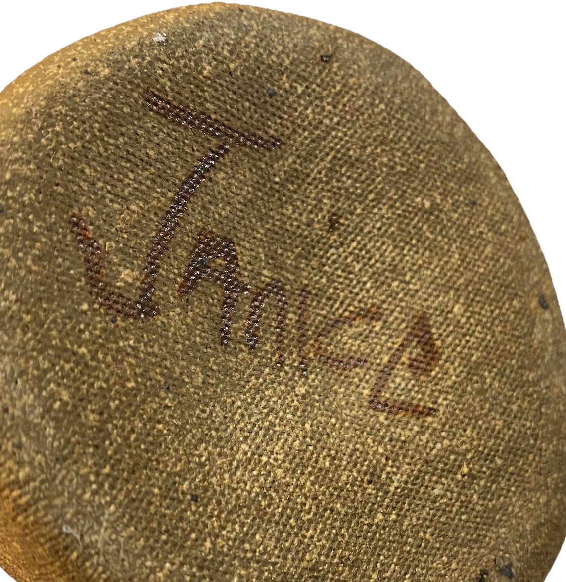 Brutalist Vase Signed Pottery 8” Off Center Blue Minimalist Decor Unique Beach