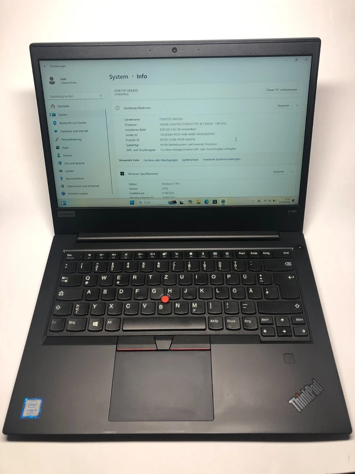 Lenovo ThinkPad E490 · i5-8265U · 8GB · 256GB, Foto 1 von 5