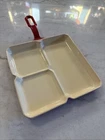 Griswold #666 Red and Cream Enamel Cast Iron Colonial Breakfast Skillet New Read